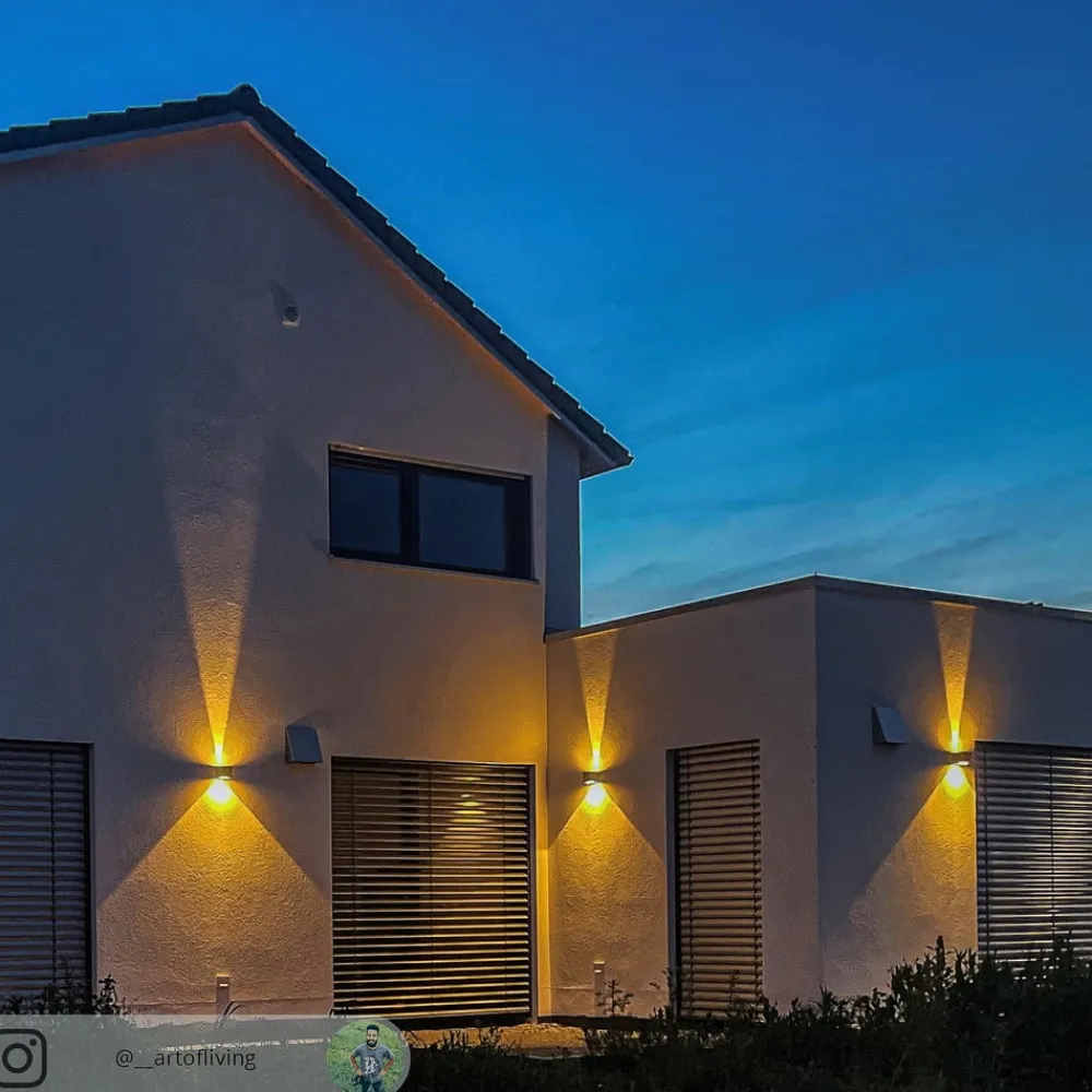 Lucande Terrassebelysning|Væglamper>udendørs LED-væglampe Jarno, antracit, metal, 9 cm