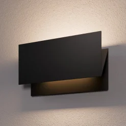 Lucande Terrassebelysning|Væglamper>udendørs LED-væglampe Meja, sort, metal, IP54