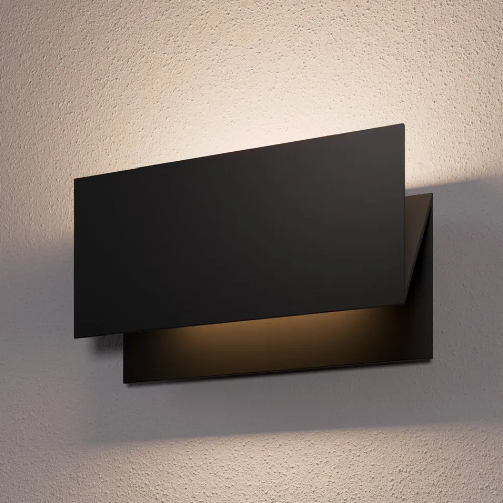 Lucande Terrassebelysning|Væglamper>udendørs LED-væglampe Meja, sort, metal, IP54