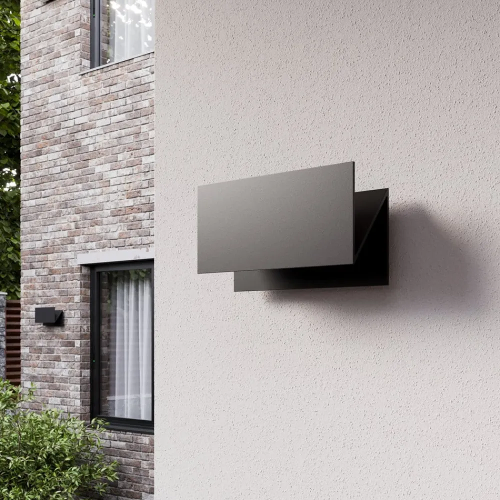 Lucande Terrassebelysning|Væglamper>udendørs LED-væglampe Meja, sort, metal, IP54