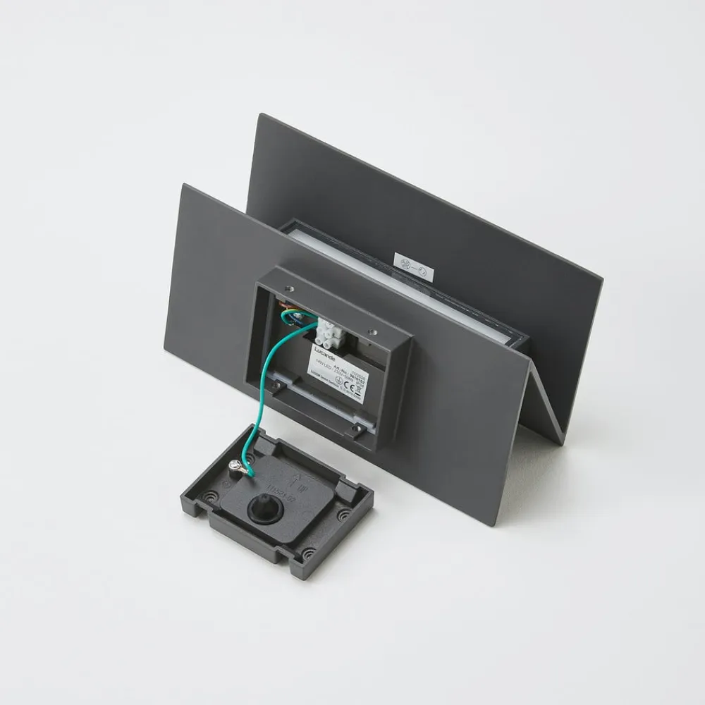 Lucande Terrassebelysning|Væglamper>udendørs LED-væglampe Meja, sort, metal, IP54