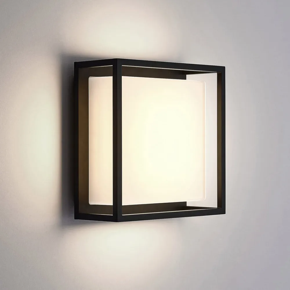 Lucande Terrassebelysning|Væglamper>udendørs LED-væglampe Ilirian, antracit, aluminium, 25 cm