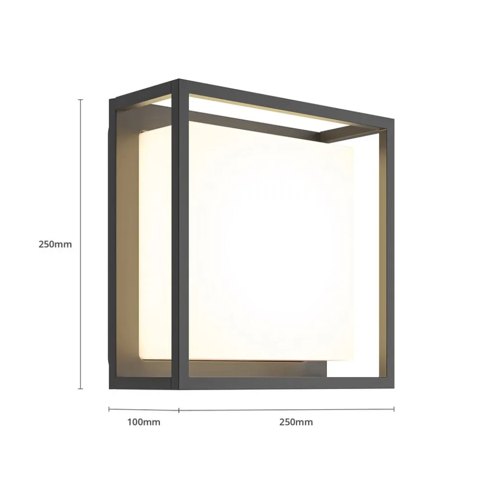 Lucande Terrassebelysning|Væglamper>udendørs LED-væglampe Ilirian, antracit, aluminium, 25 cm