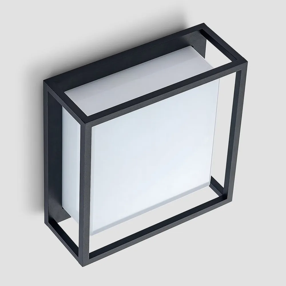 Lucande Terrassebelysning|Væglamper>udendørs LED-væglampe Ilirian, antracit, aluminium, 25 cm