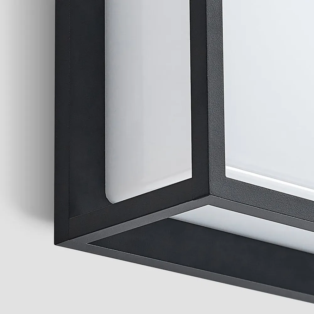 Lucande Terrassebelysning|Væglamper>udendørs LED-væglampe Ilirian, antracit, aluminium, 25 cm