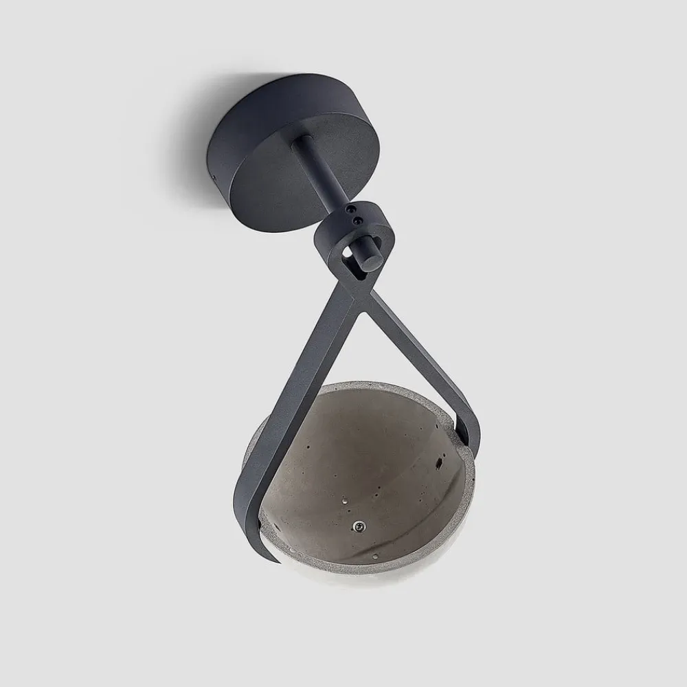 Lucande Terrassebelysning|Væglamper>udendørs LED-væglampe Florka, natursten, hængende kurv