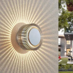 udendørs LED-væglampe Keany, metal, Ø 16 cm, IP54^Lucande