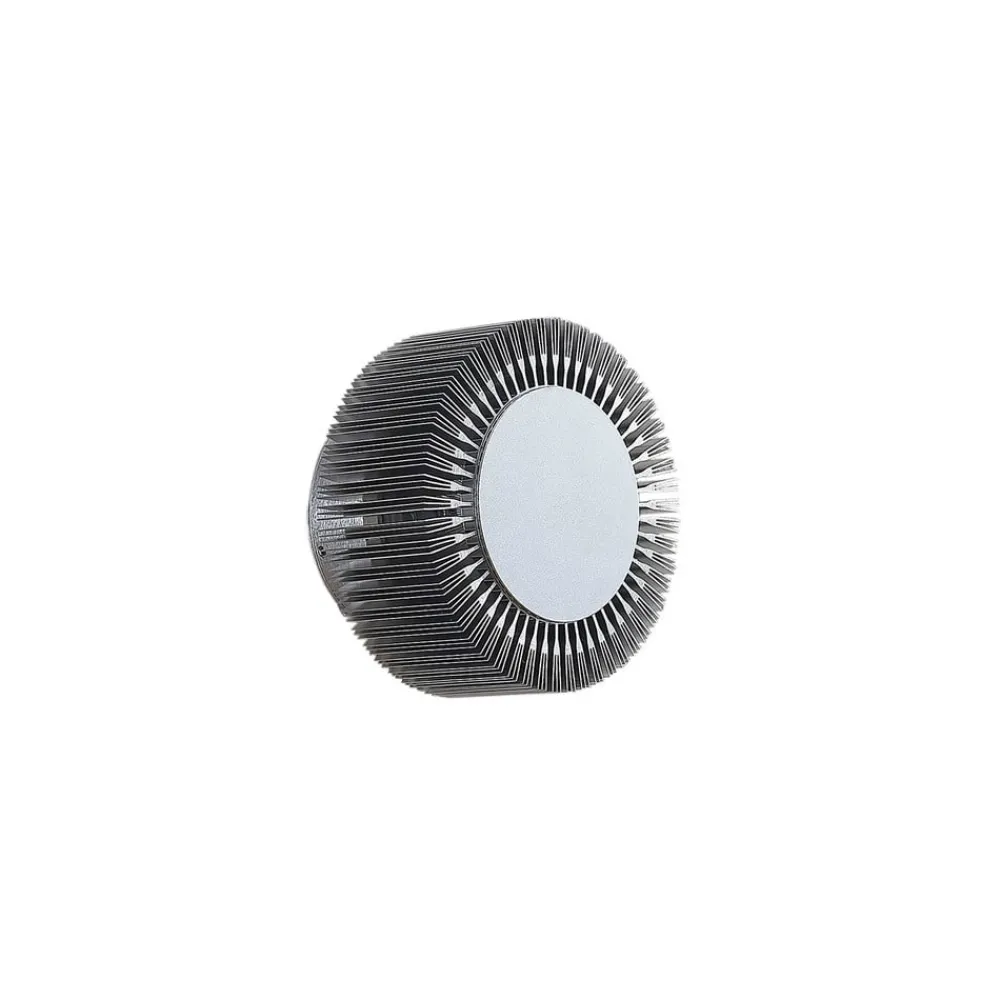 udendørs LED-væglampe Keany, metal, Ø 16 cm, IP54^Lucande