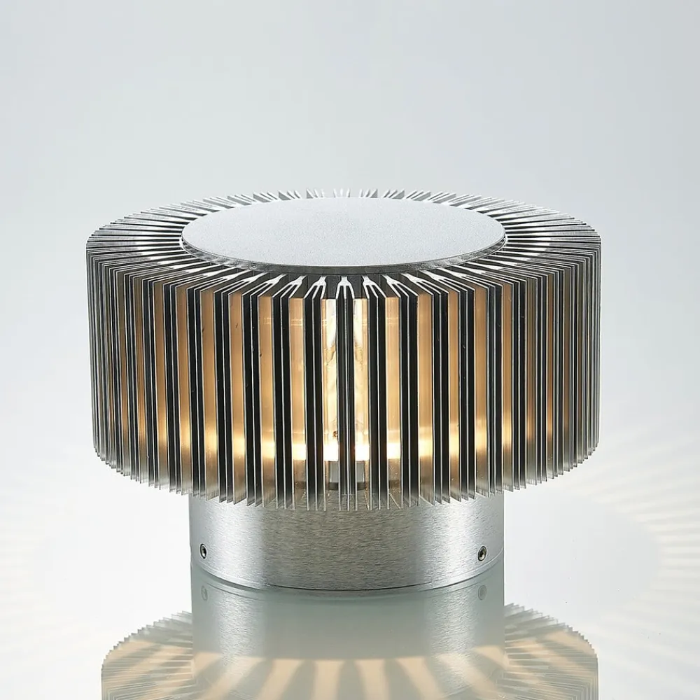 udendørs LED-væglampe Keany, metal, Ø 16 cm, IP54^Lucande