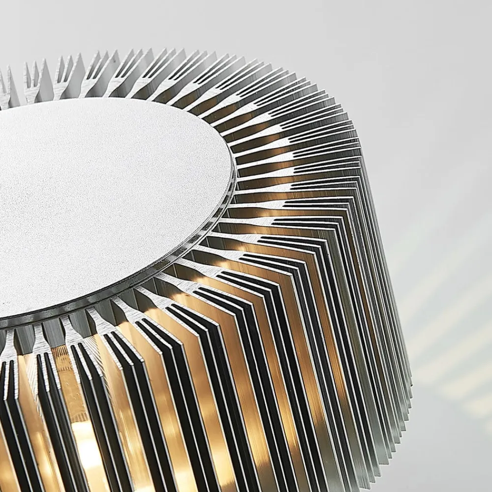 udendørs LED-væglampe Keany, metal, Ø 16 cm, IP54^Lucande