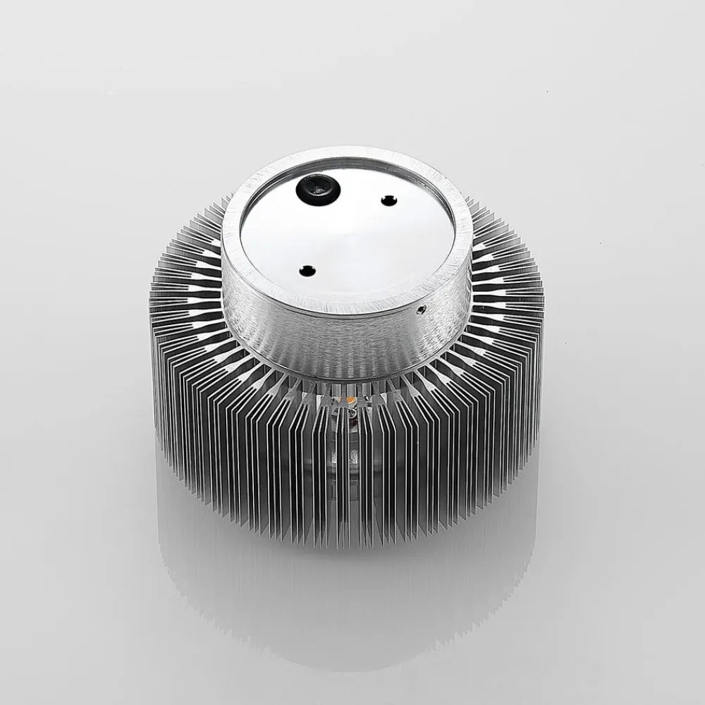 udendørs LED-væglampe Keany, metal, Ø 16 cm, IP54^Lucande