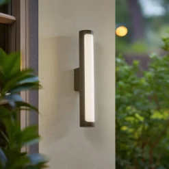 udendørs LED-væglampe Tuberia, antracit, metal, Ø 7cm^Lucande Best