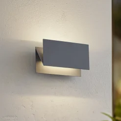 udendørs LED-væglampe Meja, grå, aluminium, 27 cm, IP54^Lucande Best