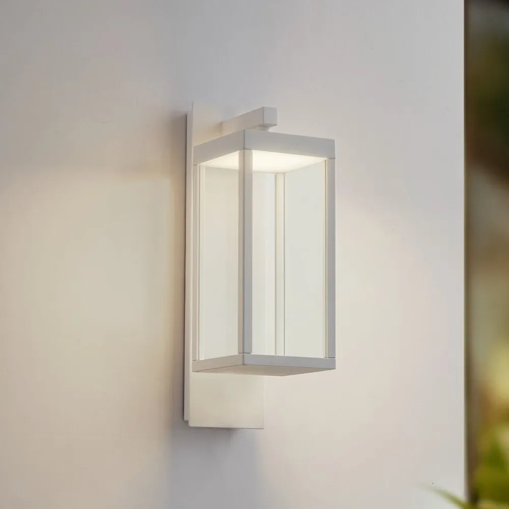 udendørs LED-væglampe Ferdinand, hvid, metal, 38 cm^Lucande