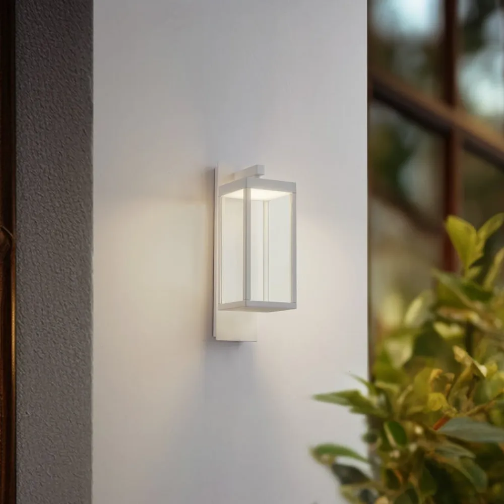 udendørs LED-væglampe Ferdinand, hvid, metal, 38 cm^Lucande