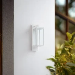 udendørs LED-væglampe Ferdinand, hvid, metal, 38 cm^Lucande