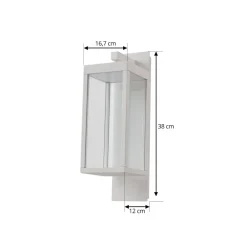 udendørs LED-væglampe Ferdinand, hvid, metal, 38 cm^Lucande