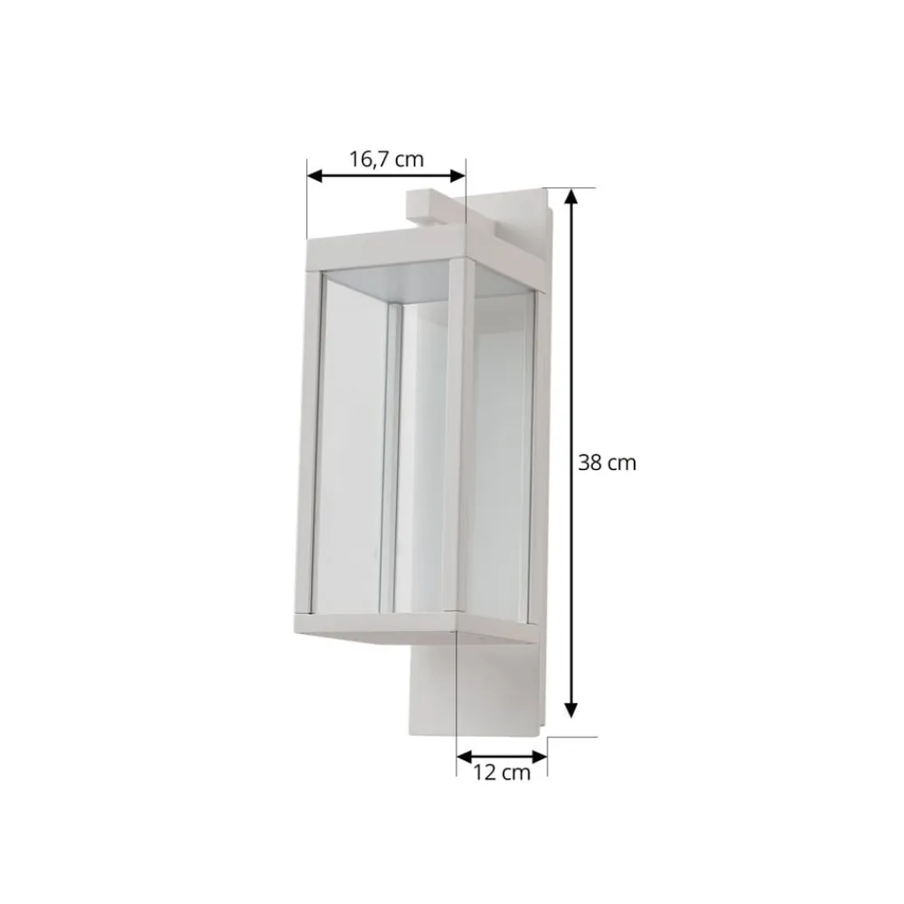 udendørs LED-væglampe Ferdinand, hvid, metal, 38 cm^Lucande