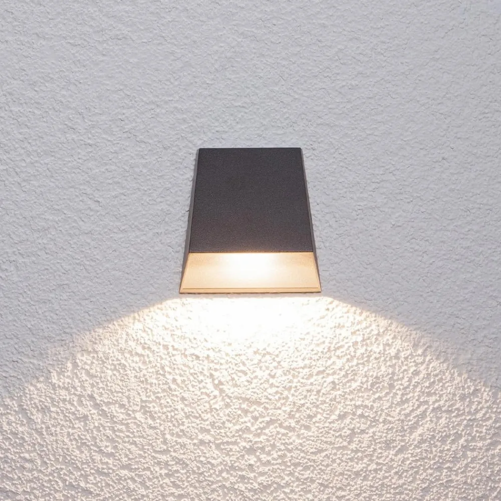 Lucande Terrassebelysning|Væglamper>udendørs LED-væglampe Hanno, antracit, metal, IP54