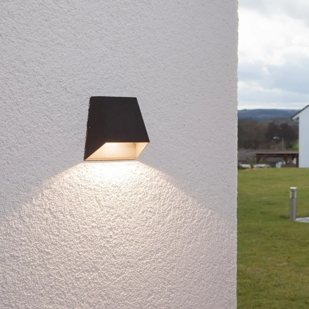 Lucande Terrassebelysning|Væglamper>udendørs LED-væglampe Hanno, antracit, metal, IP54