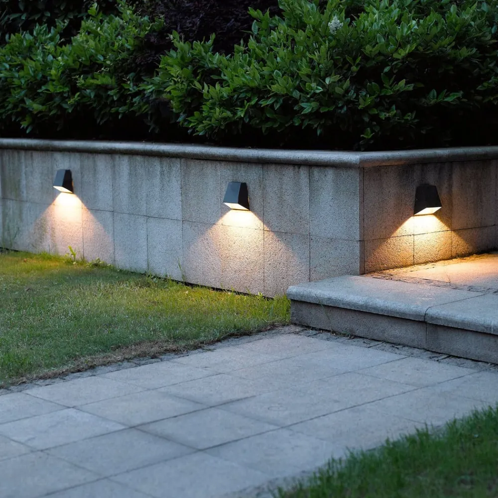 Lucande Terrassebelysning|Væglamper>udendørs LED-væglampe Hanno, antracit, metal, IP54