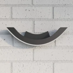 Lucande udendørs LED-væglampe Half, 30 cm, antracit, IP54