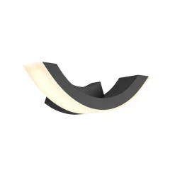 Lucande udendørs LED-væglampe Half, 30 cm, antracit, IP54