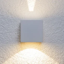 udendørs LED-væglampe Jarno, hvid, metal, 9 cm^Lucande Outlet