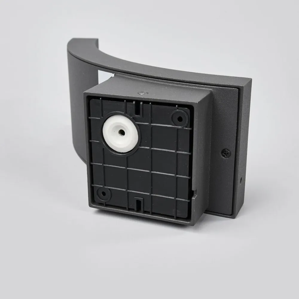 Lucande Væglamper>udendørs LED-væglampe Juvia, 19 cm, antracit, IP54