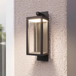 Lucande Terrassebelysning|Væglamper>udendørs LED-væglampe Ferdinand, sæt med 3, grå, 38 cm