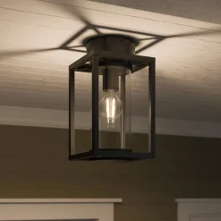 udendørs loftlampe Ferda, 29 cm, antracit, IP44^Lucande Hot