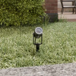 udendørs spotlampe Galina, jordspyd, stik, grå, 11 cm^Lucande Outlet