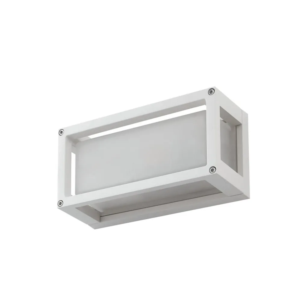 Lucande udendørs væglampe Aurelien, hvid, glas, 12,5 cm, IP54