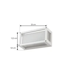 Lucande udendørs væglampe Aurelien, hvid, glas, 12,5 cm, IP54