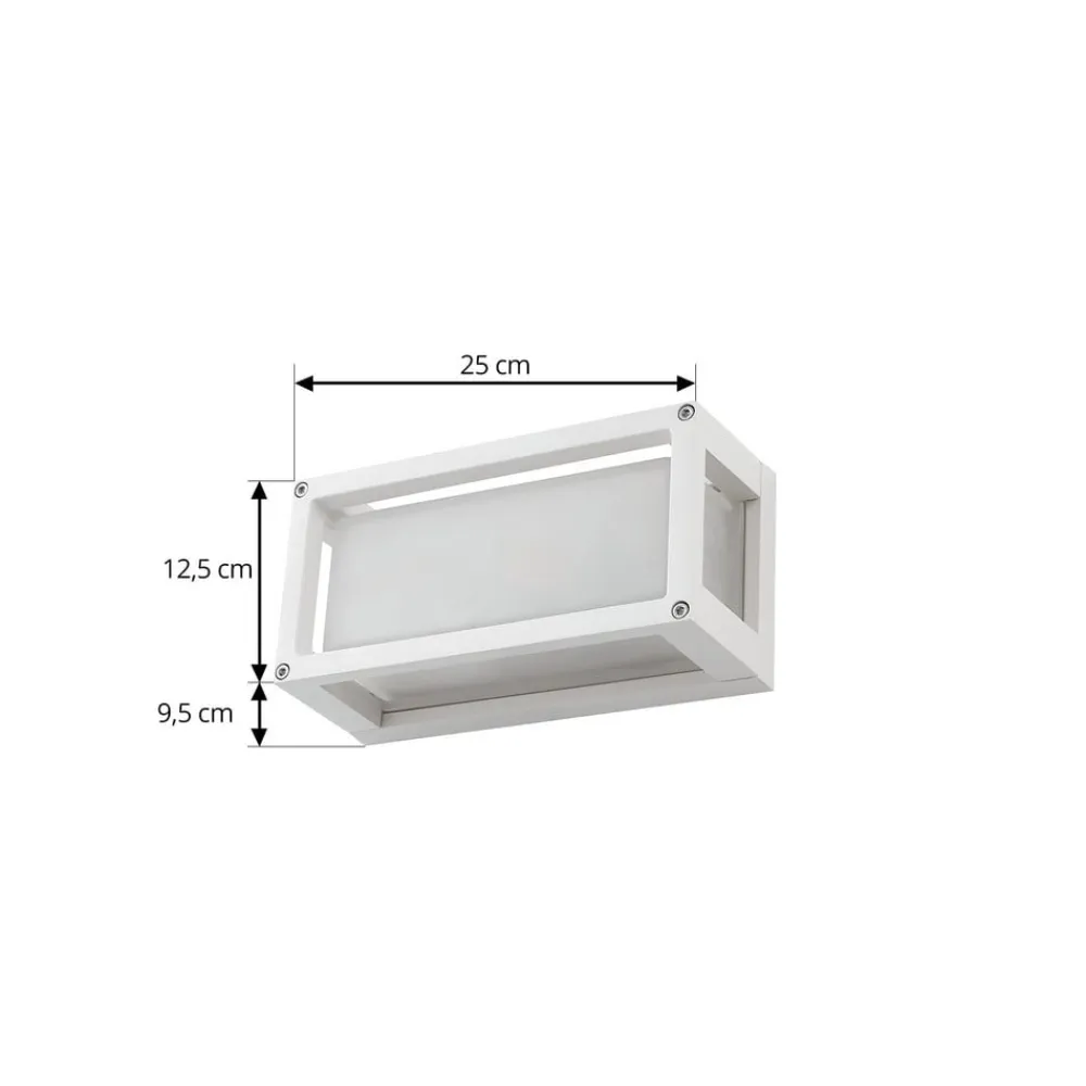 Lucande udendørs væglampe Aurelien, hvid, glas, 12,5 cm, IP54
