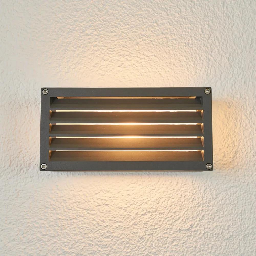 Lucande Terrassebelysning|Væglamper>udendørs væglampe Aurelien, metal, 12,5 cm, strip