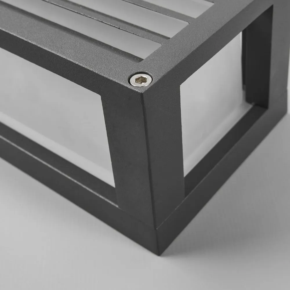 Lucande Terrassebelysning|Væglamper>udendørs væglampe Aurelien, metal, 12,5 cm, strip