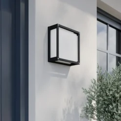 Lucande udendørs væglampe Aurelien, antracit, metal, 25x 25cm