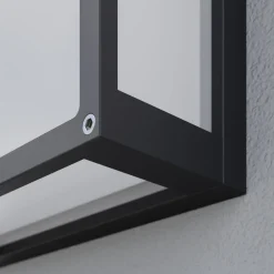 Lucande udendørs væglampe Aurelien, antracit, metal, 25x 25cm