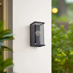 Lucande udendørs væglampe Annalea, røggrå, IP54, sensor