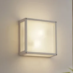 udendørs væglampe Aurelien, hvid, sensor, 25 x 25 cm^Lucande Best