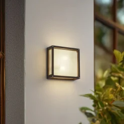 Lucande udendørs væglampe Aurelien, antracit, sensor, 25x25 cm