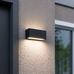 udendørs væglampe Bente, antracit, bredde 25 cm, IP54^Lucande New