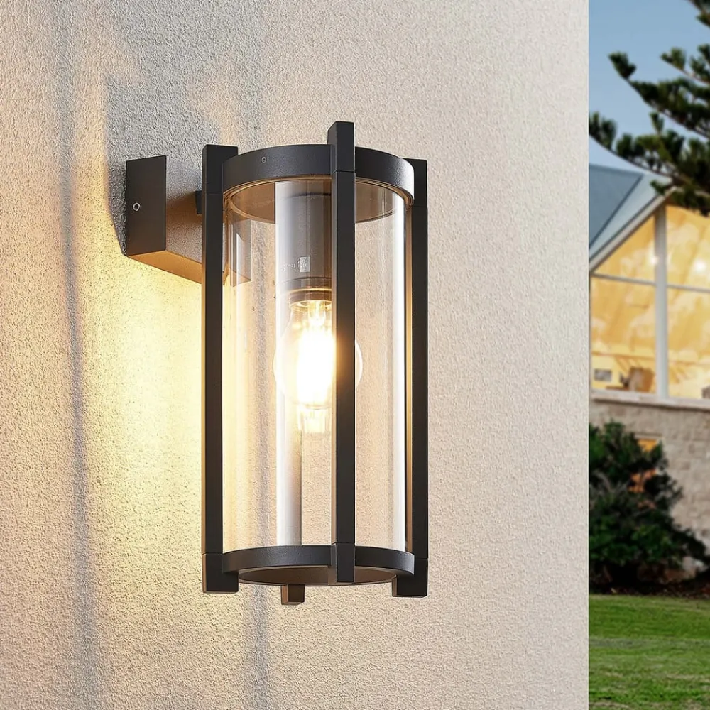 Lucande Terrassebelysning|Væglamper>udendørs væglampe Brienne, 30 cm, antracit, metal