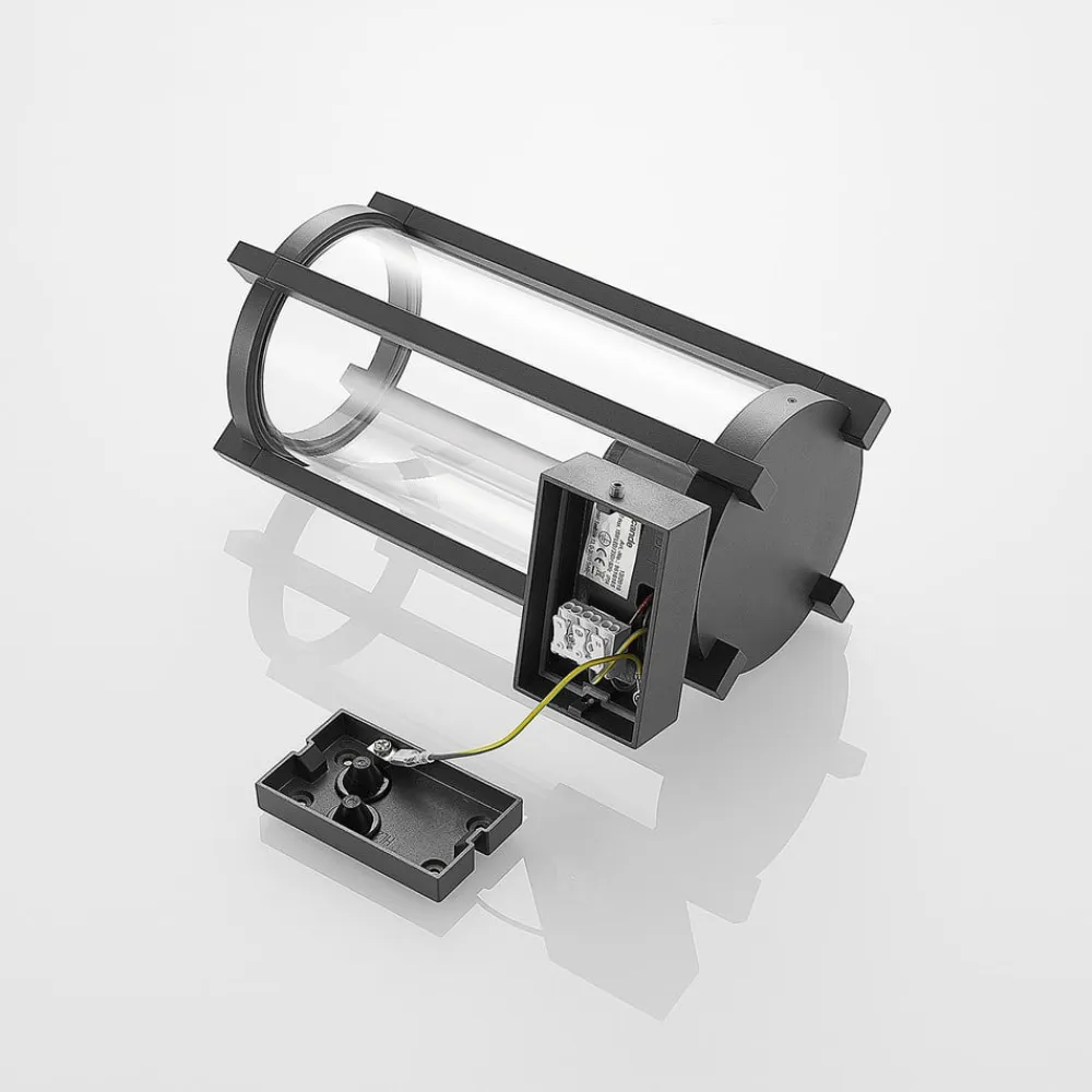 Lucande Terrassebelysning|Væglamper>udendørs væglampe Brienne, 30 cm, antracit, metal