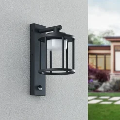 Lucande Væglampe Med Sensor|Væglamper>udendørs væglampe Berenike, sensor, antracit, metal