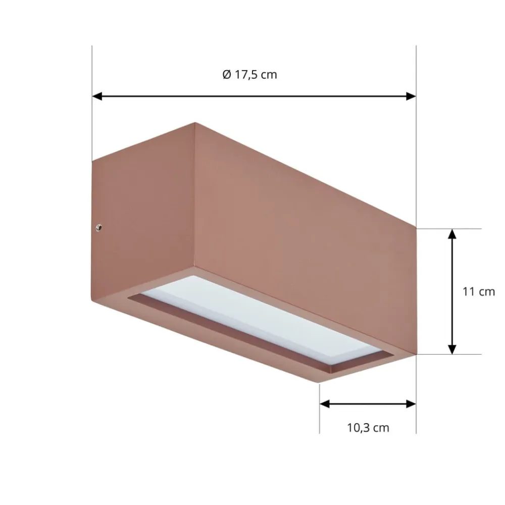 Lucande udendørs væglampe Bente, rustfarvet, bredde 25 cm, IP54