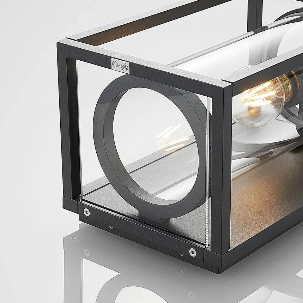 Lucande udendørs væglampe Brienne, 30 cm, antracit, metal