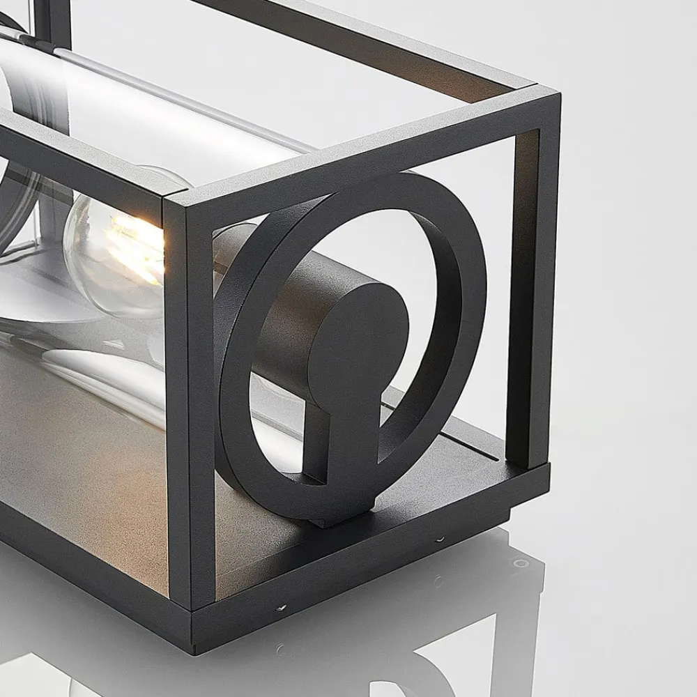 Lucande udendørs væglampe Brienne, 30 cm, antracit, metal