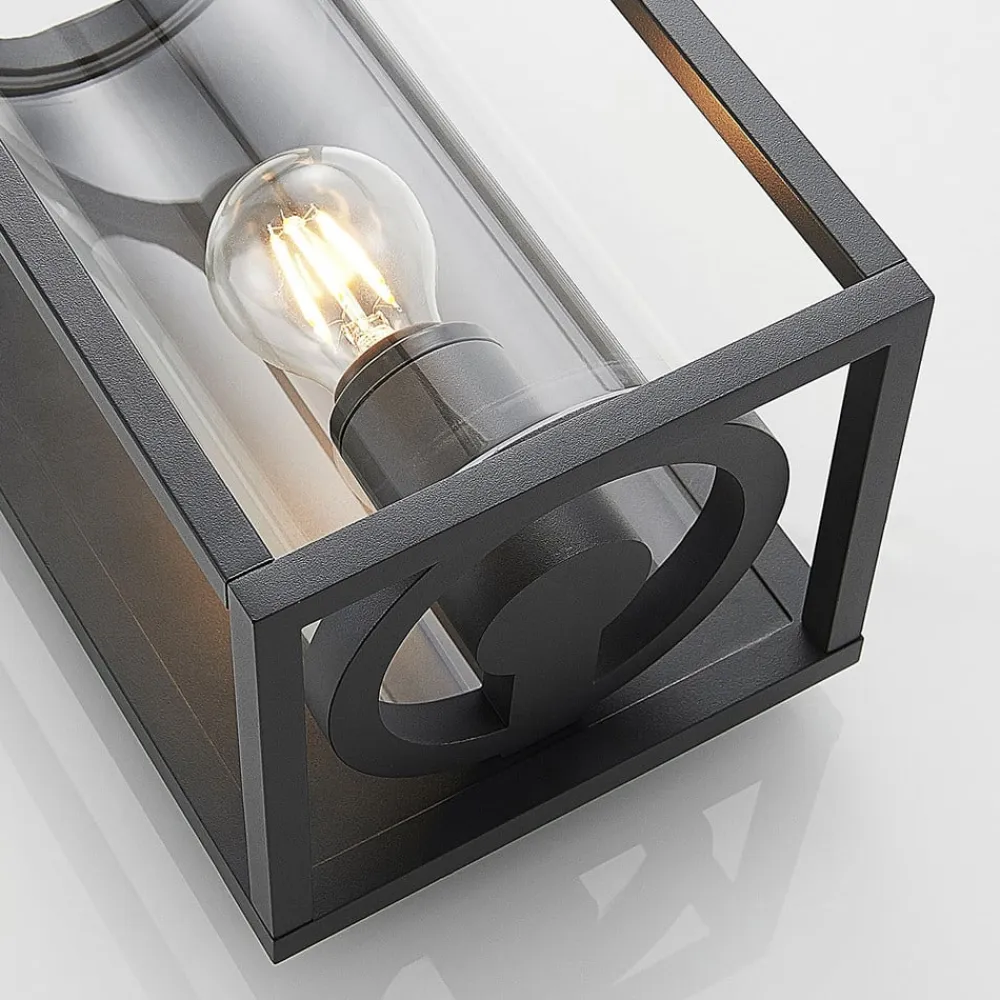 Lucande udendørs væglampe Brienne, 30 cm, antracit, metal